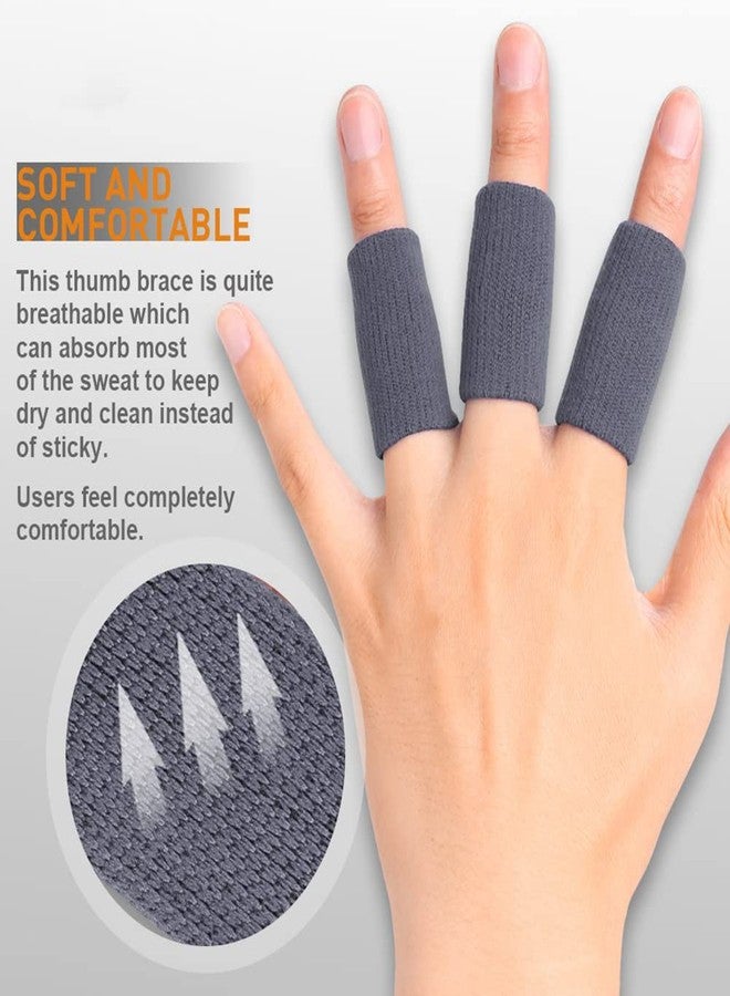 Cute critters 10Pcs Finger Sleeves Protectors Thumb Brace Support Elastic Compression Protector For Relieving Pain, Arthritis,Trigger Finger, Sports (Grey), Free size - Image 4