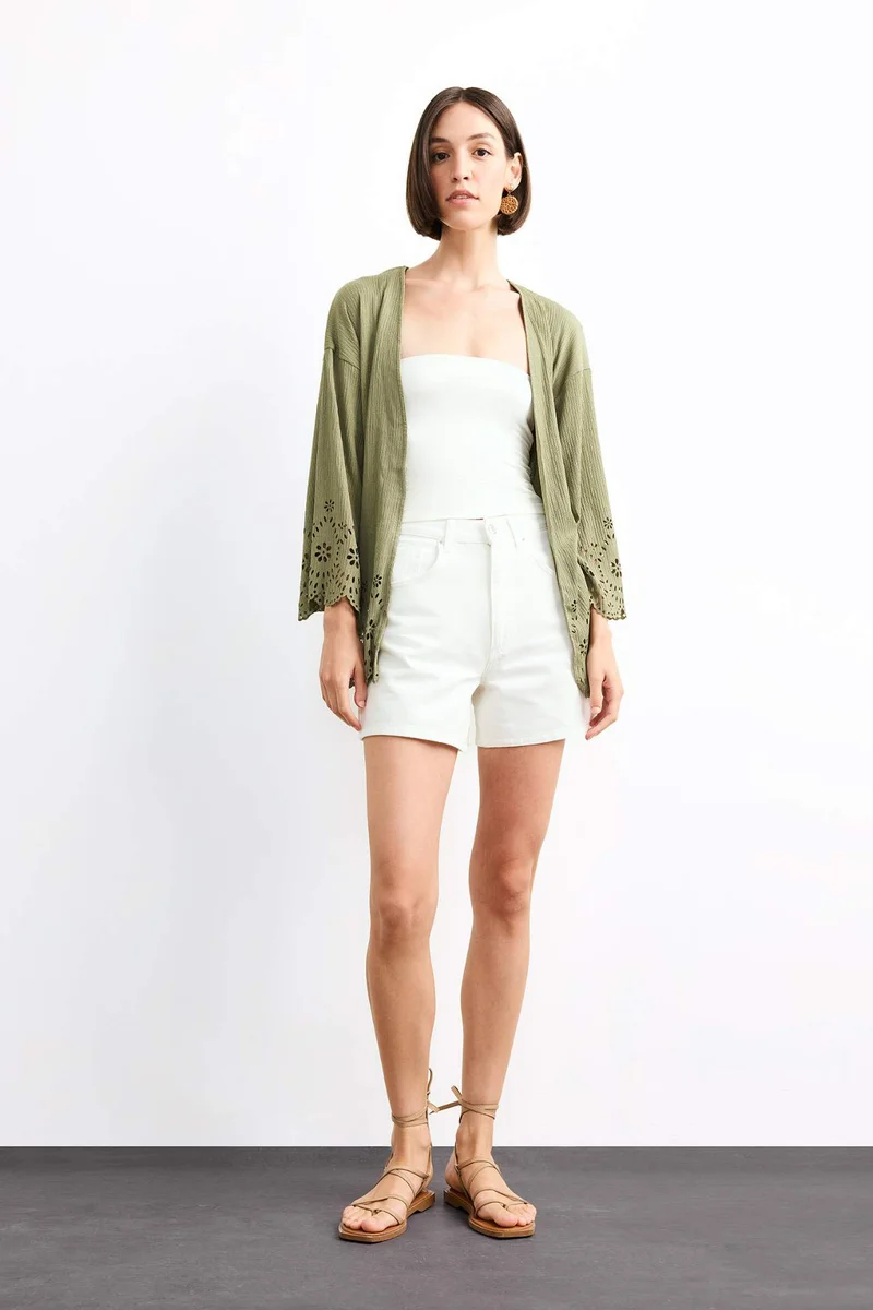 DeFacto Fitted Crepe Tie Long Sleeve Blouse