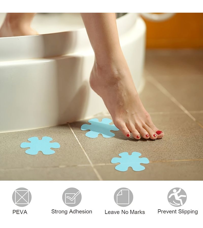 Transparent 20pcs Non Slip Bathroom Stickers Flower Shaped Shower Mat Anti Slip Bathtub Tape - Image 2