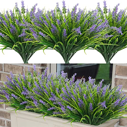 Agusbagli Agusbagli 24 Bundles Artificial Grass Fake Plants, Outdoor Fake Monkey Grass Greenery UV Resistant Faux Plastic Shrubs  - Image 1