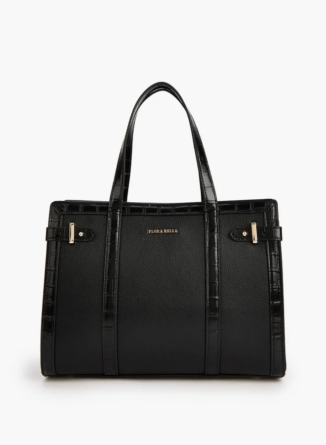 Flora Bella By Shoexpress Textured Tote Bag with Zip Closure