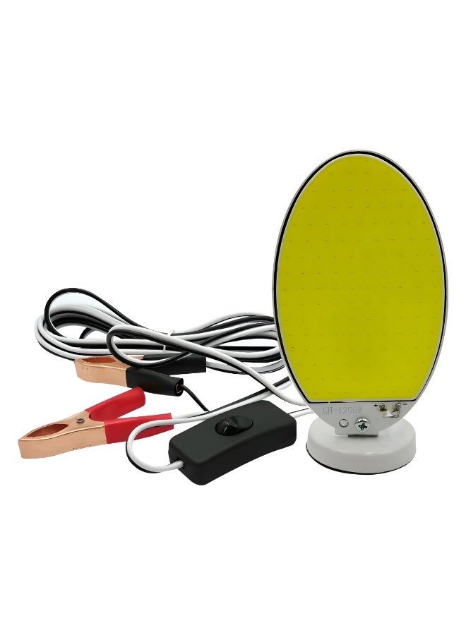 SPIDER 150W Premium Camping Light - LED Work Light, 1080LM Waterproof IP67 COB Floodlight with Battery Clips & Switch, Oval Portable Emergency Lamp with 3M Cable for Camping, Car Repair, Fishing, Garage & Outdoor Use door and outdoor work. BL-10793 - Image 1