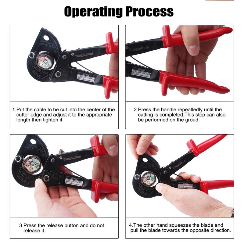 Yangoutool Ratchet Cable Wire Cutter and Heavy Duty Aluminum Copper Ratchet Cable Cutter for Cutting Electrical Wire Up to 240mm² Cutter Pliers - Image 5
