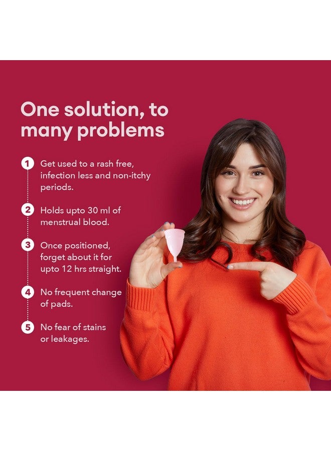 NAMYAA Reusable Menstrual Cup For Women With Menstrual Cup Wash 100Ml |Combo Pack|Cup With Pouch |Ultra Soft, Odour And Rash Free |100% Medical Grade Silicone |No Leakage |Us Fda Registered (Medium) - Image 2