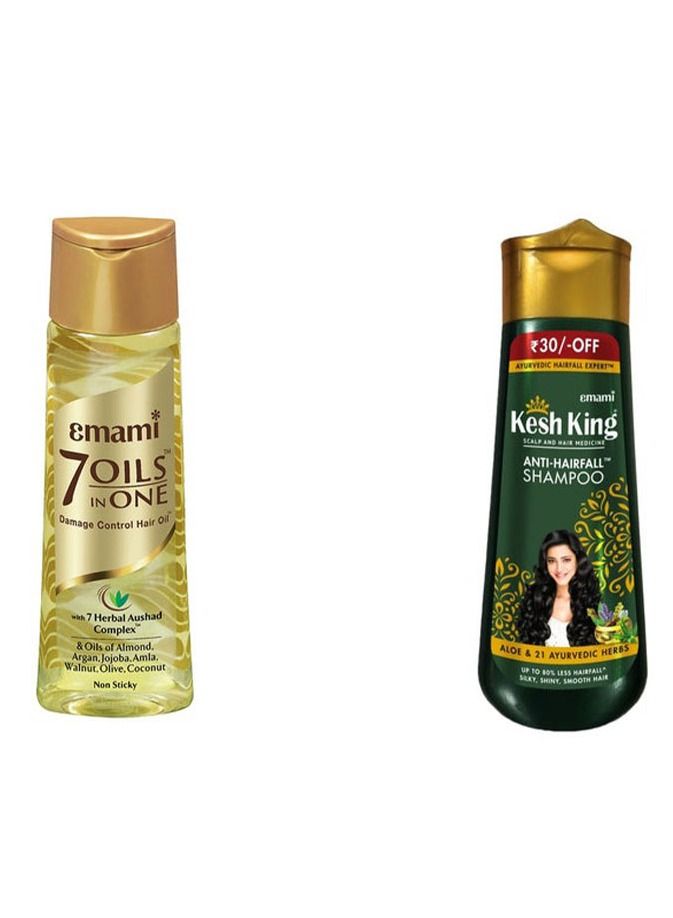 7 Oils In One Damage Control Hair Oil 200ml+Kesh King Scalp And Hair Medicine Anti Hairfall Shampoo 200ml