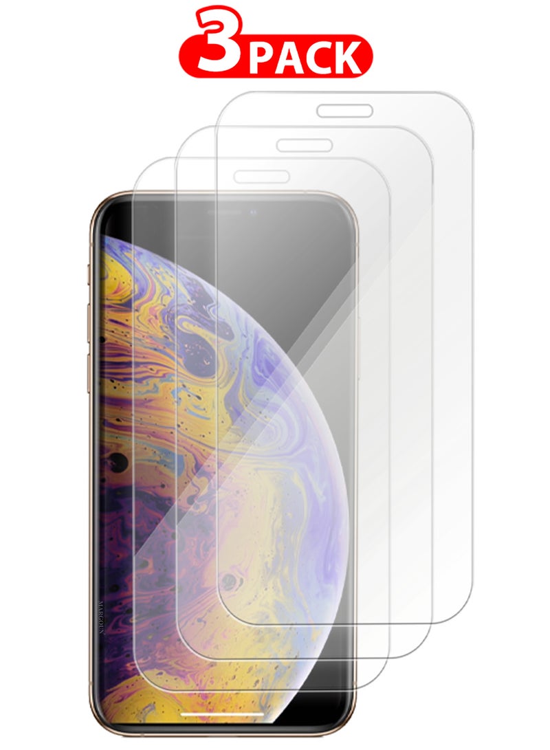 CATANES (For Apple iPhone XS Max) 3Packs,  Screen Protector Shockproof Anti Bubble Tempered Glass - Clear - Image 1