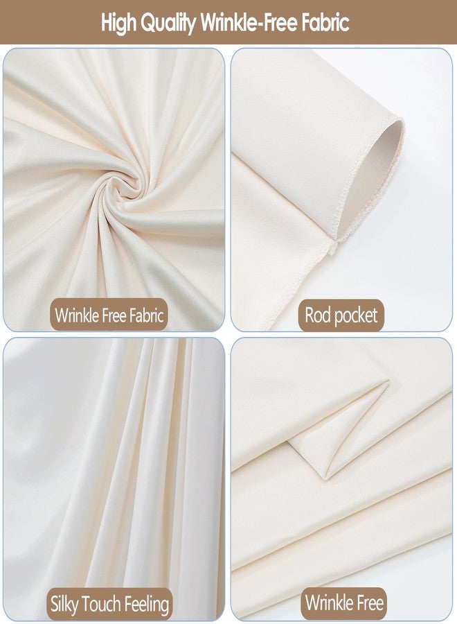 ESGOTBME 10x10ft Wrinkle Free Ivory Backdrop Curtain for Parties Soft Fabric Drapes Wedding Ivory Curtain Backdrop for Birthday Party Decorations Background for Photography 5x10ft,2 Panels - Image 4