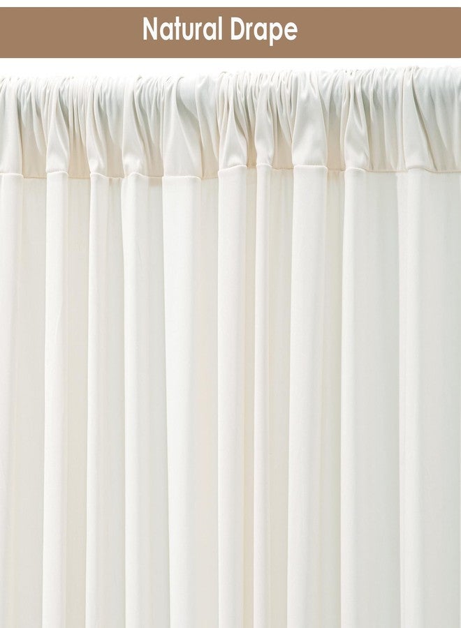 ESGOTBME 10x10ft Wrinkle Free Ivory Backdrop Curtain for Parties Soft Fabric Drapes Wedding Ivory Curtain Backdrop for Birthday Party Decorations Background for Photography 5x10ft,2 Panels - Image 5