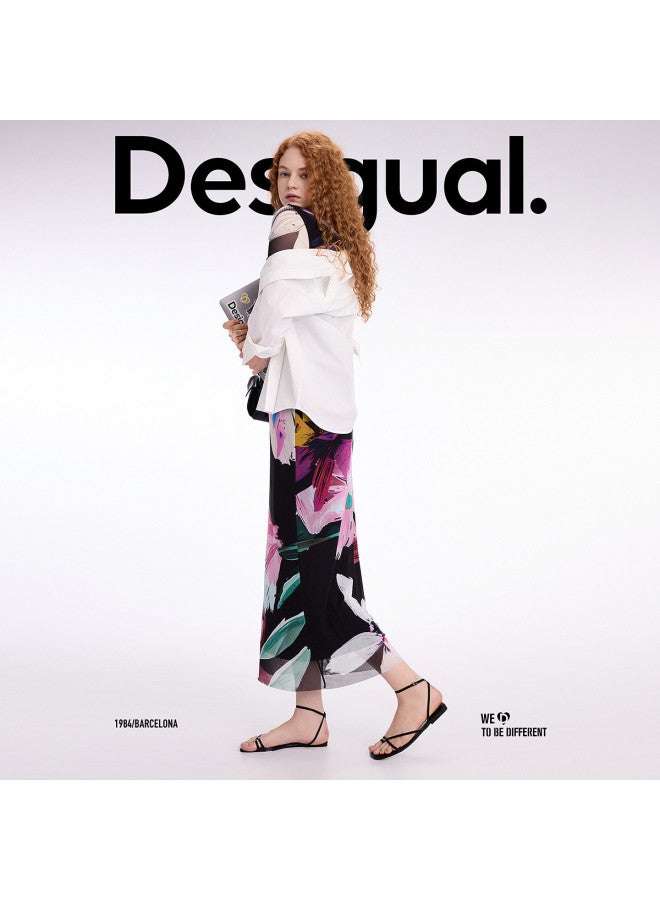 DESIGUAL ss25 Floral Print Stretch Slim-fit Short-sleeve Dress - Image 5