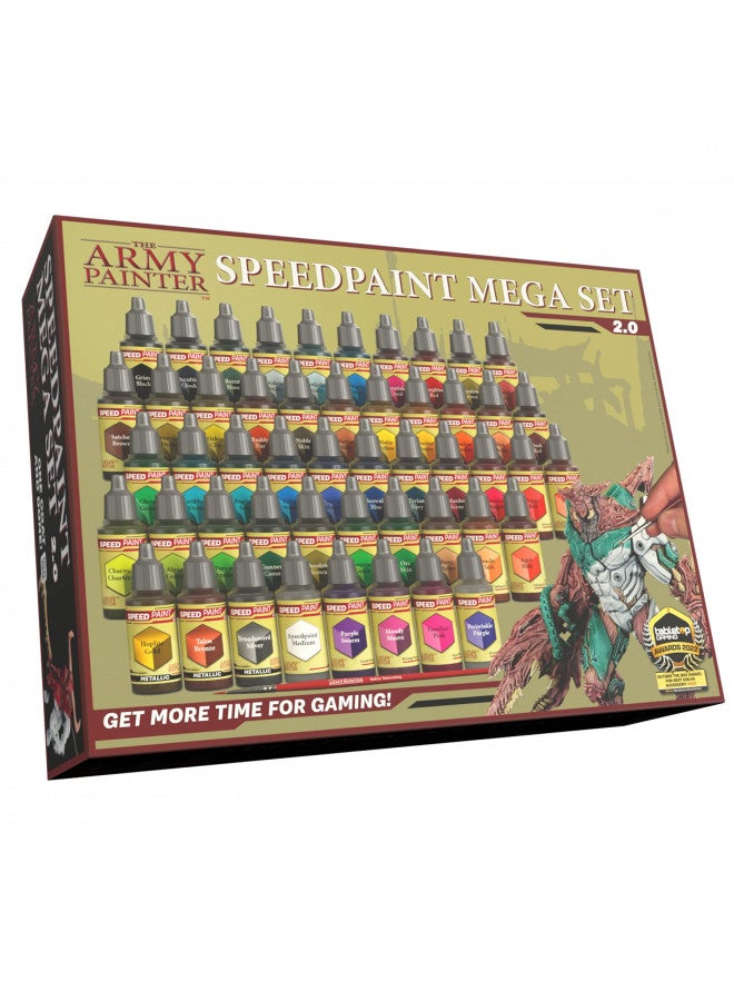 The Army Painter Speedpaint Mega Set 2.0+ - 50x18ml Speedpaint Set with 42 Colors, 3 Metallics, Medium, Mixing Balls - Image 1