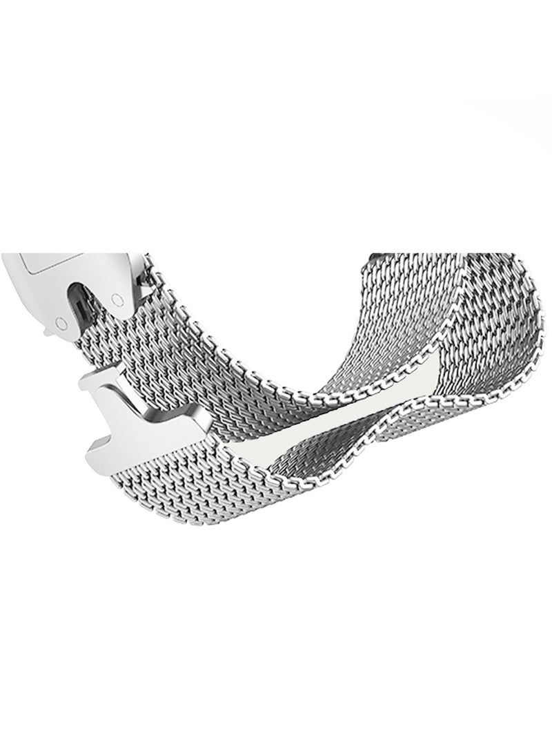 CATANES Milanese Loop for Apple Watch Band Ultra 2 Band Ultra 49mm 46mm 45mm 44mm, Parachute-Style Buckle Stainless Steel Mesh Metal Band for iWatch Series 10-1 SEÂ - Silver - Image 4