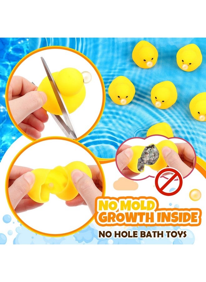 Deekin ديكين 24 قطعة من البط المطاطي الأصفر 2.2 بوصة لعبة استحمام البط التي تنفخ الفقاعات مع قابس محكم لا يوجد ثقب مقاوم للماء لتخفيف التوتر ألعاب الاستحمام للحمام وحمام السباحة صيف شاطئ عيد الميلاد زينة لعبة هدية - Image 3