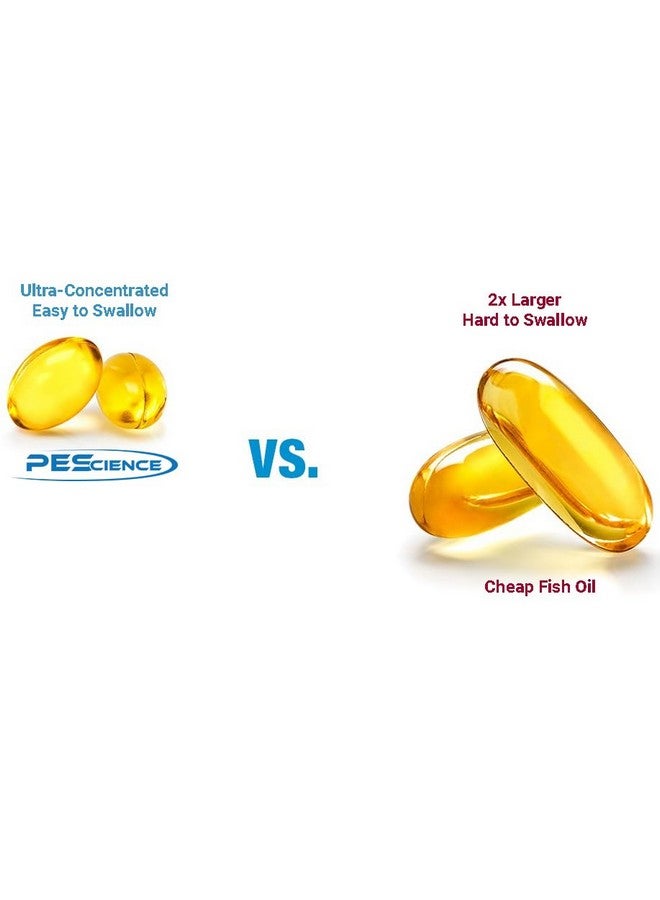 PEScience Omega-3+, 440mg EPA and 240mg DHA Fish Oil Supplement, Easy to Swallow Small Size Softgel, No Taste, 60 Servings - Image 4
