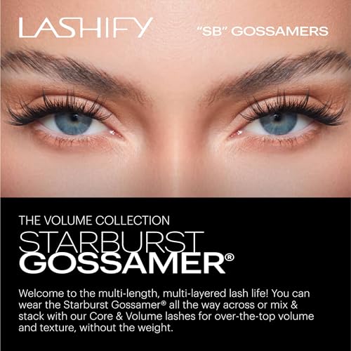 Lashify Star Burst 12mm Gossamer DIY Eyelash Extensions Refill The Ultimate MultiLength Multi Layered Lash Black Easy False Lashes - Image 3