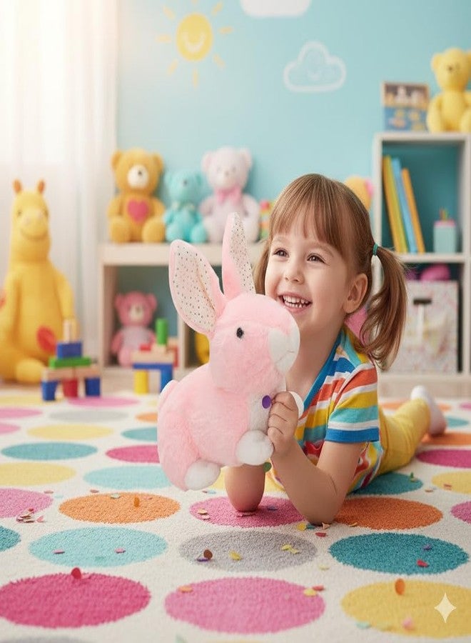 STRIDERS لعبة أرنب ستريدرز القطيفة الناعمة للأطفال - وردي | حيوان محشو لطيف للأطفال | أرنب محبب ومحبوب للبنات والأولاد | لعبة قطيفة ناعمة وآمنة ورائعة - Image 5