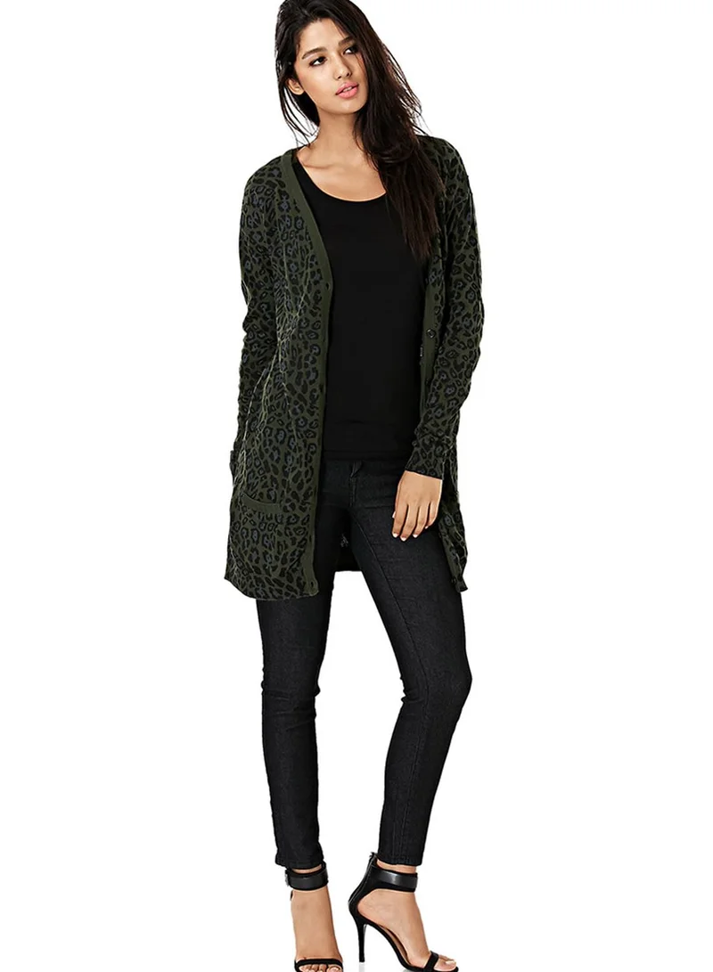 VERO MODA Printed Long Cardigan