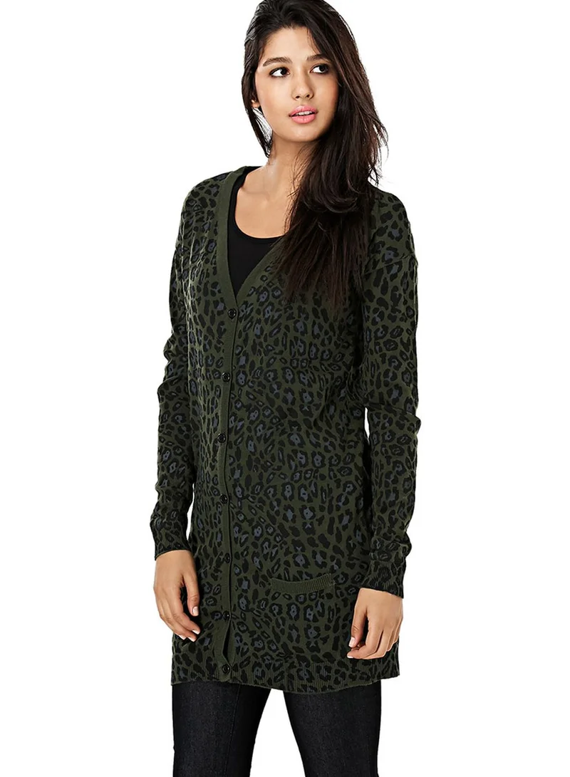 VERO MODA Printed Long Cardigan