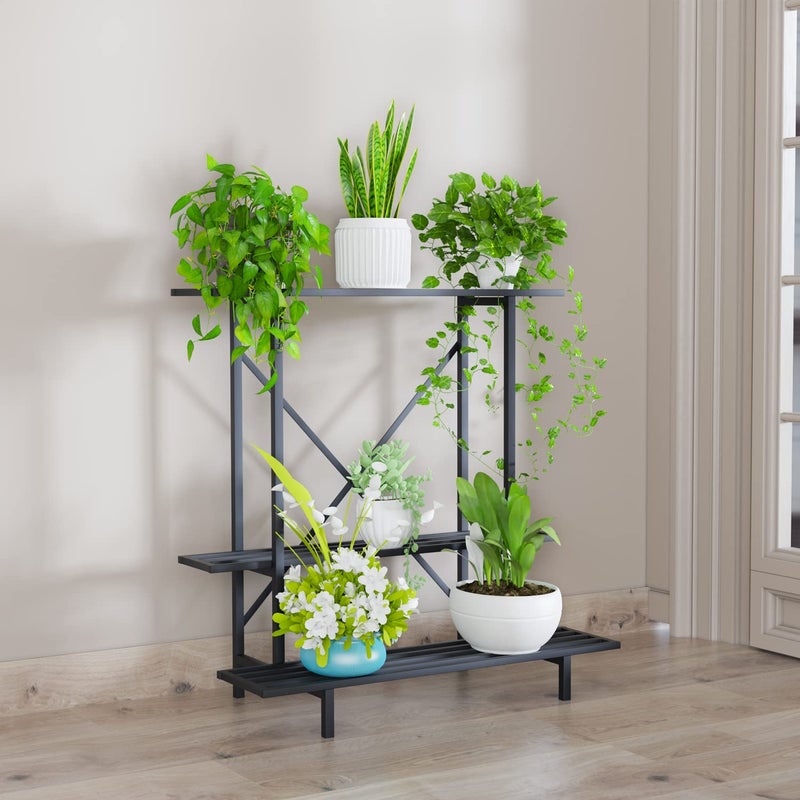 Zhongma 3 Tier Plant Stand Space-Saving Heavy Duty Plant Holder for Balcony, Home, Garden ,Metal Sturdy Plant Stand for Indoor and Outdoor - Image 4