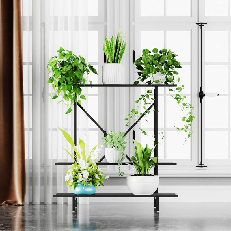 Zhongma 3 Tier Plant Stand Space-Saving Heavy Duty Plant Holder for Balcony, Home, Garden ,Metal Sturdy Plant Stand for Indoor and Outdoor - Image 3