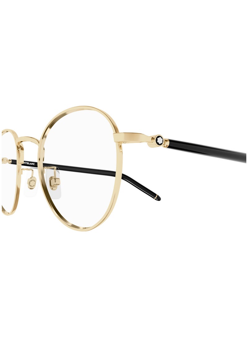 MONTBLANC Unisex Round Eyeglass Frame - MB0273O 001 49 - Lens Size: 49 Mm  - Image 3