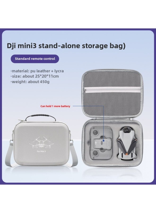 Suitable For DJI Dajiang Mini3pro Storage Bag Mini3 Universal Portable Bag Shoulder Bag Crossbody Waterproof Accessories Box-Color:mini3 Single Machine Without Screen (high-end Leather)-Size:30*23.5*8.5cm  - Image 1