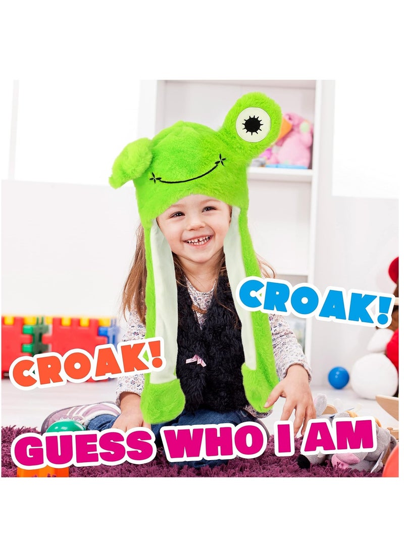 SYOSI Frog Hat with Ears Moving Jumping Pop Up Beating Hat Plush Holiday Cosplay Dress Up Funny  Winter Birthday Gift for Kids Boys Girls Green - Image 5