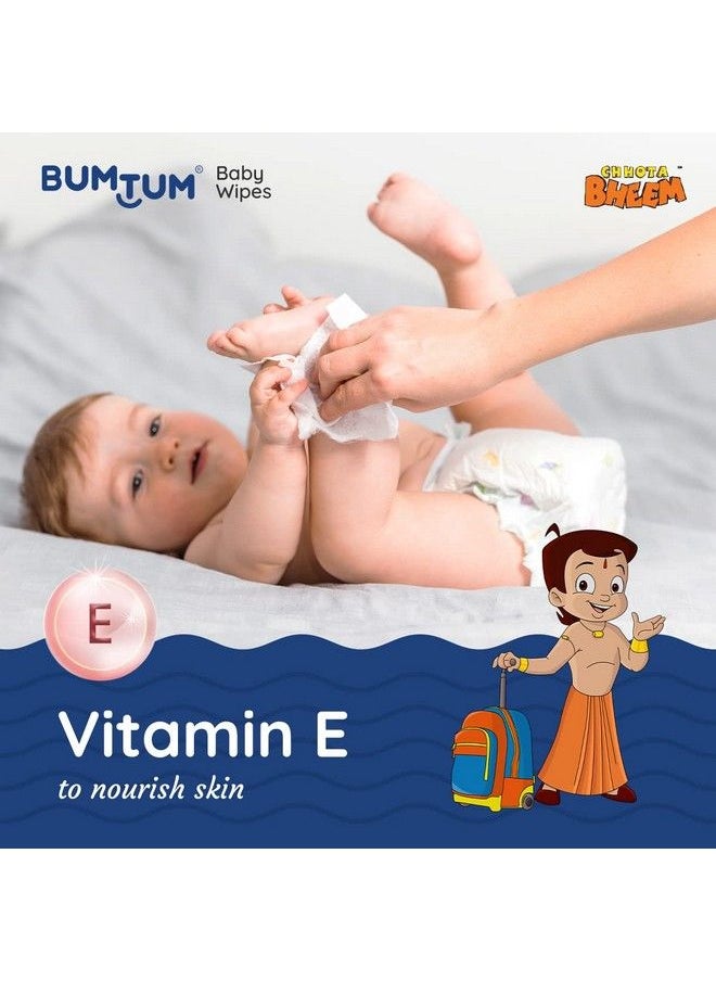 Bumtum - Baby Chota Bheem Gentle Soft Moisturizing Wet Wipes With Lid ; Aloe Vera & Chamomile Extracts ; Paraben & Sulfate Free (Pack Of 6 72 Pcs. Per Pack) - Image 1