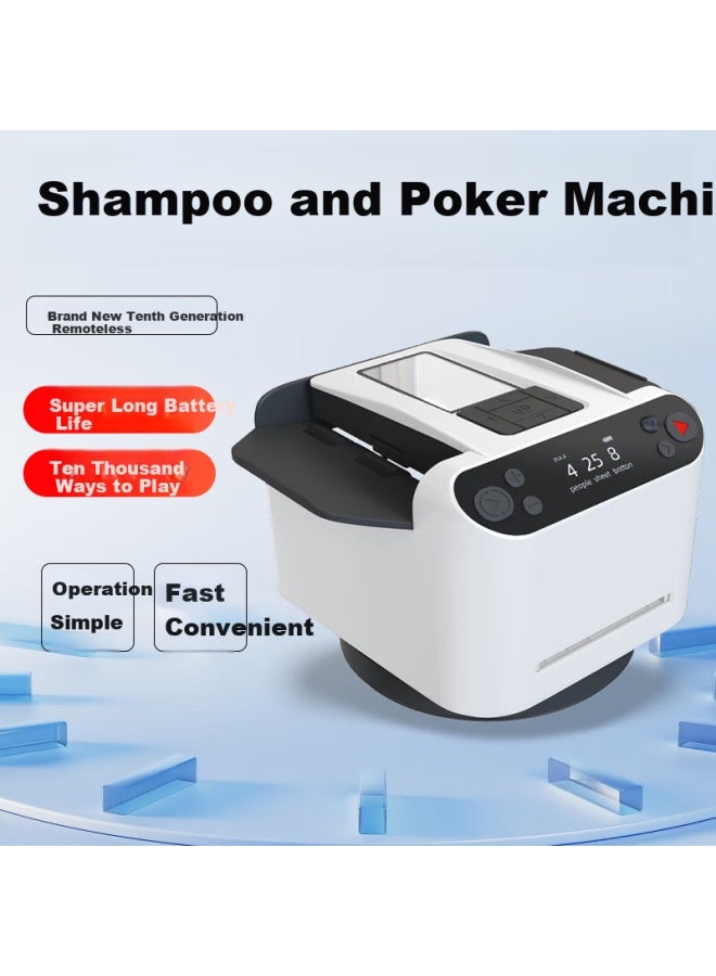 Wonderful Notes Miaoji Automatic Card Shuffler And Washer For Playing Cards, Texas Hold'em White Mj8576 - Image 1