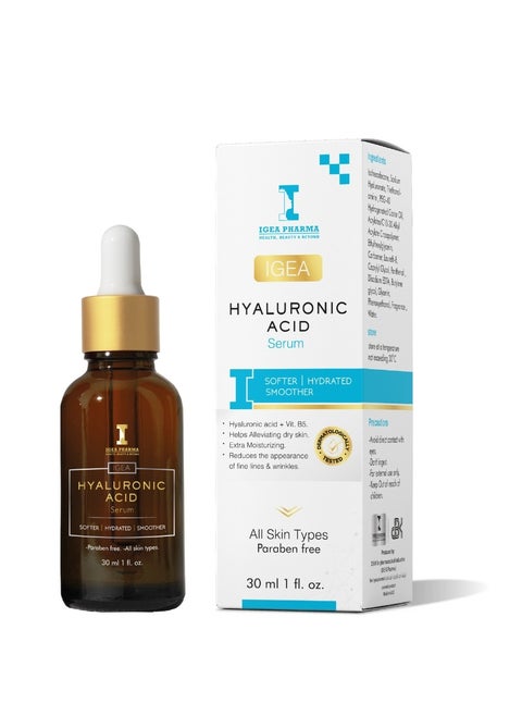 IGEA Hyaluronic Acid Serum 30 ml – with Vitamin B5 & Hyaluronic Acid | Hydration and Smoother