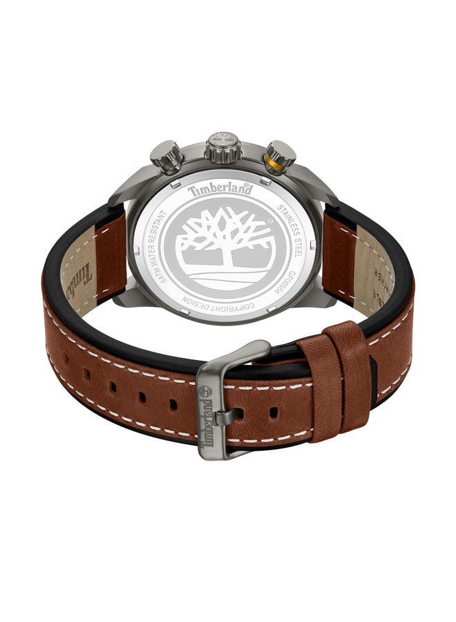 Timberland Men Calahan Blue Dial Leather Strap Multifunction Watch for Men, 46mm - Image 3