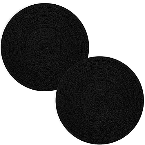 Cazzon Trivets for Hot Dishes, Pots and Pans, 8 Inches Hot Pads 5 Pcs, Pot Holders for Kitchen, Heat Resistant Mat Protect Counter, Coasters Set Home Essentials Farmhouse Decor (Black) - Image 2