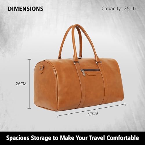 Giordano Duffle Bag for Travel | Compact,Stylish and Comfortable for Travelling | Suitable for Men's and Women's| Cabin Luggage Bag, Tan - Image 3