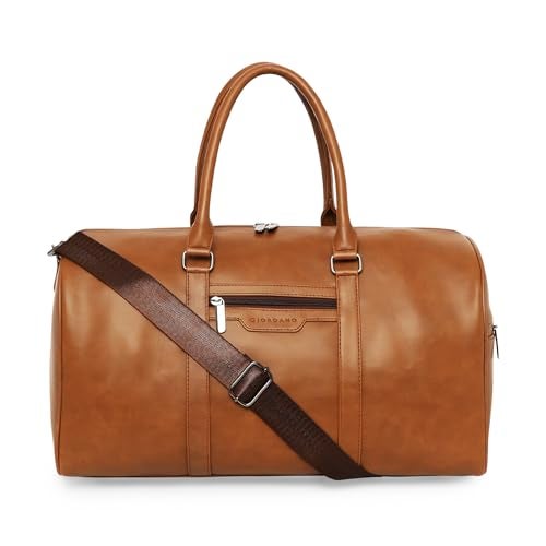 Giordano Duffle Bag for Travel | Compact,Stylish and Comfortable for Travelling | Suitable for Men's and Women's| Cabin Luggage Bag, Tan - Image 1