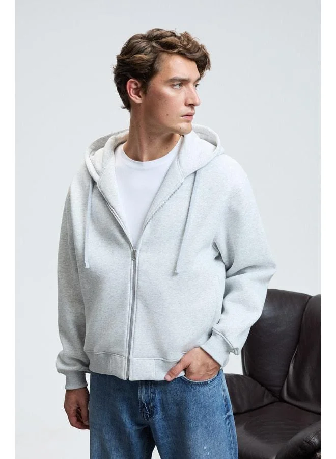 GRIMELANGE ASHBY Men's Hooded Zipper Pocket Corded Regular Fit Grimelanj Sweatshirt.