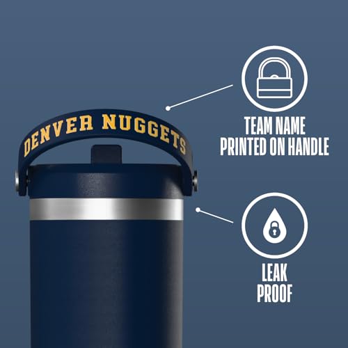 Hydrapeak x NBA Officially Licensed Denver Nuggets 32oz Nomad Stainless Steel Tumbler with Handle and Straw Lid, Leakproof Water Bottle in Limited Edition Collector's Gift Box - Image 4