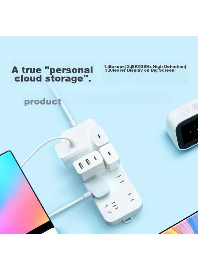 M I Xiaomi Power Strip, 8-outlet With Master Switch, Extension Cord, Multi-outlet Adapter, 3m Long, With Master Control Switch - Image 2