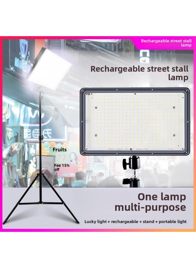 Generic Portable Strong Light Night Market Rechargeable Emergency Lighting Rechargeable Camping Stall Light LED Mobile Stall Bracket Outdoor-Light Source Power: Lamp Holder + Tripod -Light Color:500w White Light  - Image 5