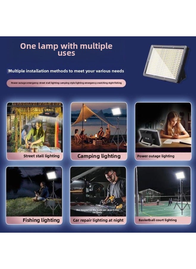 Generic Portable Strong Light Night Market Rechargeable Emergency Lighting Rechargeable Camping Stall Light LED Mobile Stall Bracket Outdoor-Light Source Power: Lamp Holder + Tripod -Light Color:500w White Light  - Image 4