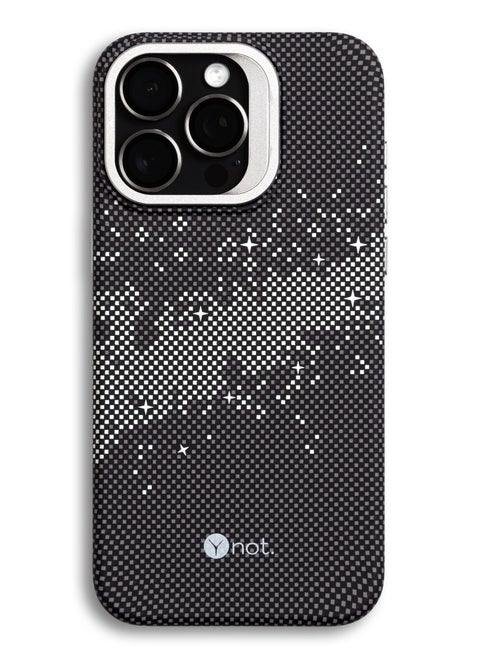 MagSafe carbon fiber protection case with camera stand for iPhone 15 Pro - Graphite grey