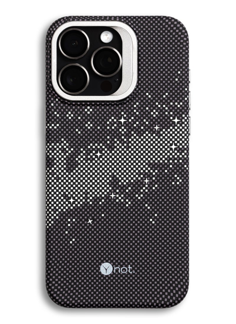 MagSafe carbon fiber protection case with camera stand for iPhone 15 Pro - Graphite grey