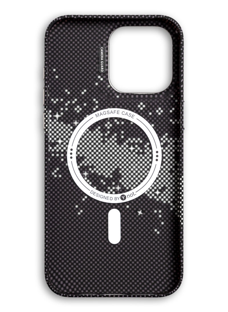 MagSafe carbon fiber protection case with camera stand for iPhone 15 Pro - Graphite grey