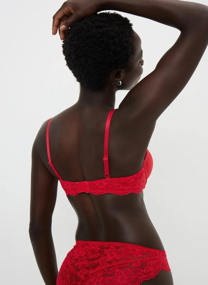 ماتلان حمالات صدر شرفة حمراء وكحلية عبوة من قطعتين