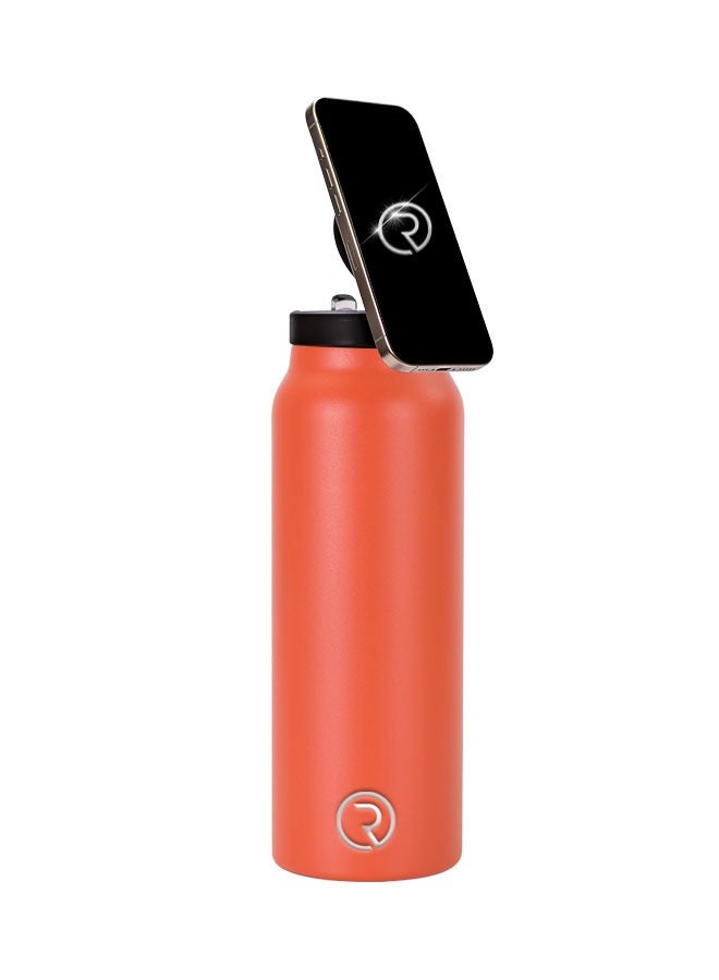 Sports Origin 32Oz (1000ml) Stainless Steel Hydration Water Bottle | BPA-Free, Magsafe bottle Compatible with Free Magnetic Booster Ring, Keeps Drinks Hot 12Hrs & Cold 24Hrs – Orange - Image 3