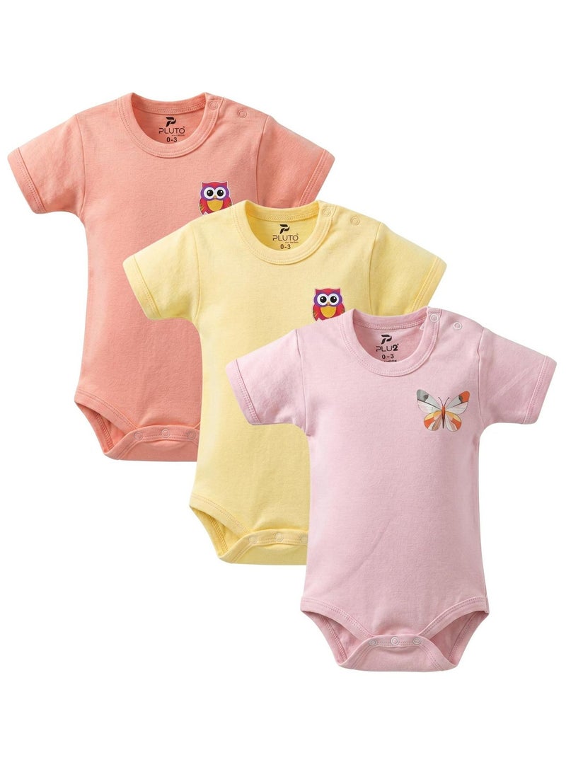 Pluto Pack of 3 Cotton Short Sleeve Bodysuit for Baby - Image 1