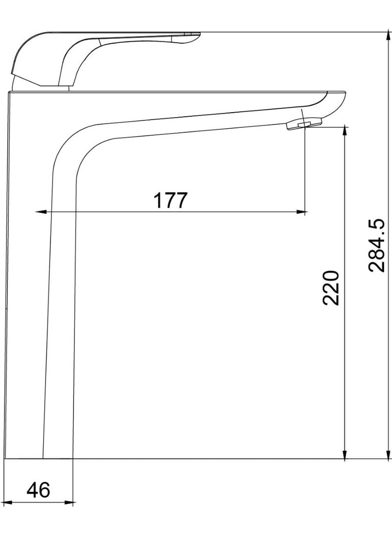 Hesanit Elite Single Lever High Basin Mixer, Deck Mounted Bathroom Faucet with Pop-Up Waste – Matte Black Finish, Model 7007HMB - Image 2