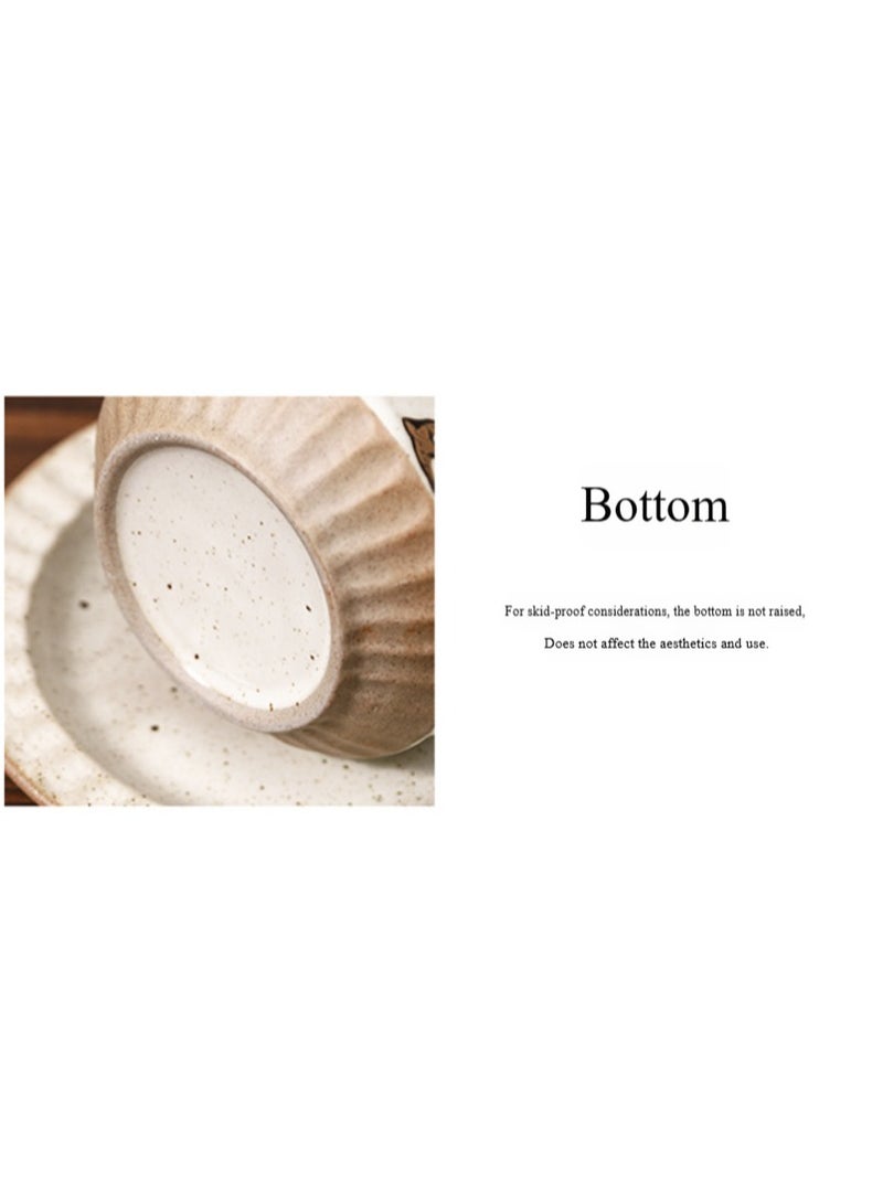 آنا 300 مل فنجان سيراميك بتصميم بسيط وعتيق للقهوة واللاتيه والشاي بالحليب - Image 2