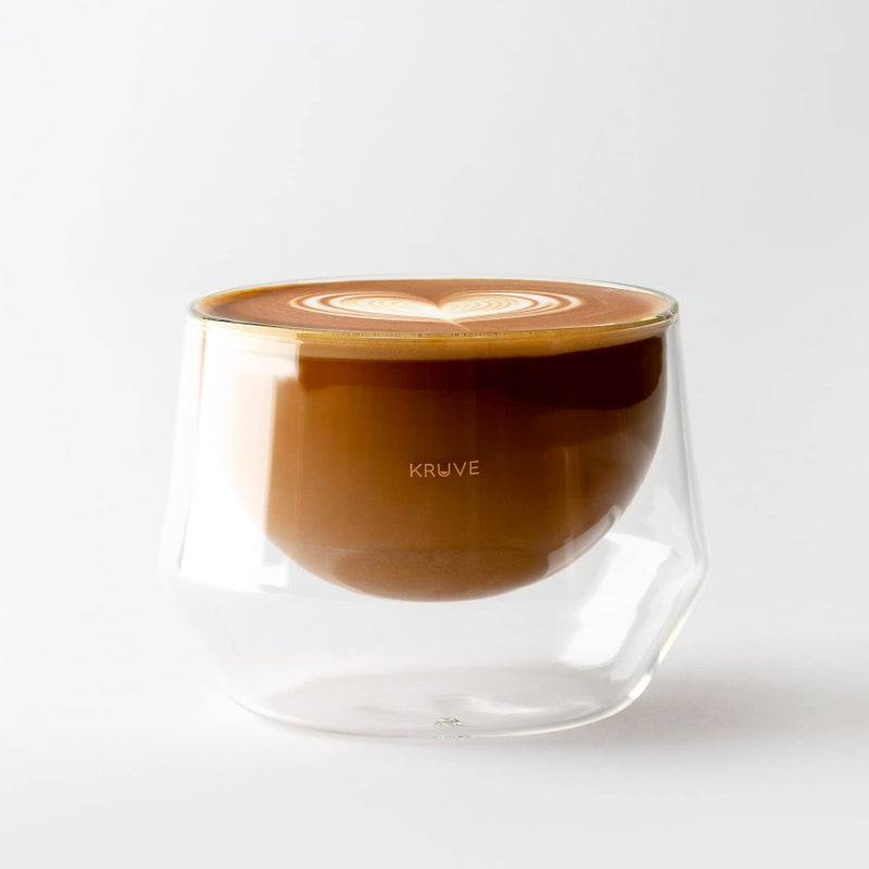 KRUVE IMAGINE Coffee Cups - Handcrafted Double-Wall Glass Cups (Set of 2, 6.5oz/200ml) - Perfect for Latte Art & Espresso - Durable Borosilicate Glass - Ideal Gift for Coffee Mugs Lovers - Cappuccino - Image 2