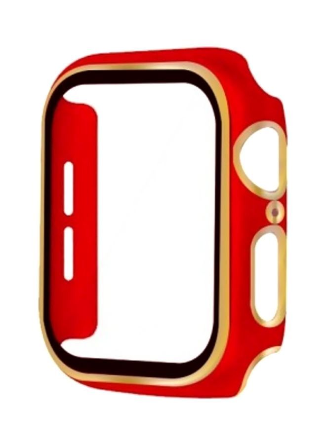 نيبمينينت غطاء حماية واقٍ لساعة أبل مقاس 44 مم شفاف/ أحمر/ ذهبي - Image 1