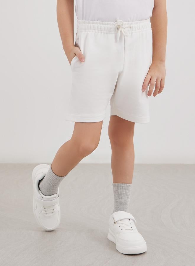 Styli Solid Shorts with Drawstring - Image 1