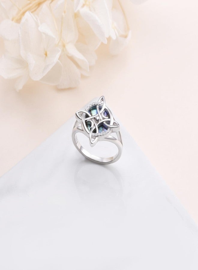 Ladytree Witches Knot Ring 925 Sterling Silver Celtic Knot Crescent Moon Protection Irish Jewelry Gifts for Women - Image 4